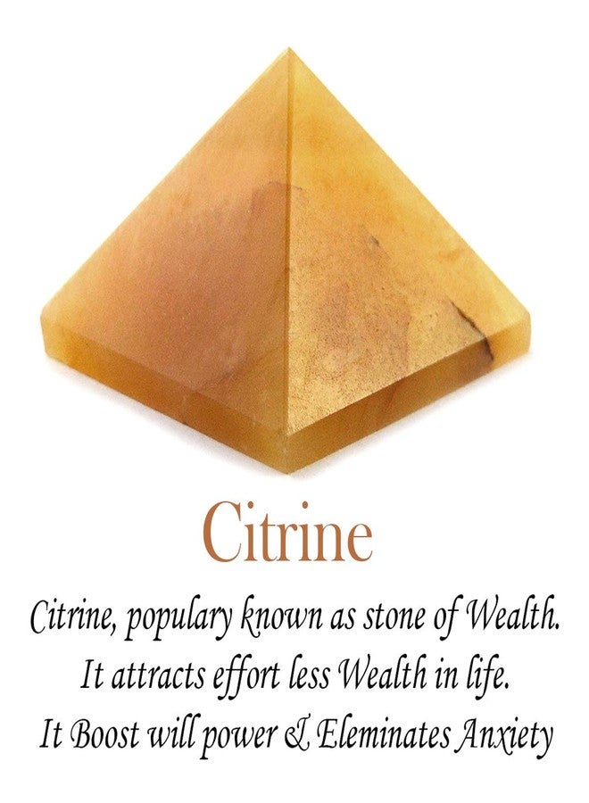 Crystu Natural Citrine Pyramid for Reiki Healing and Crystal Healing Stone Pyramid Size 30-35 mm (Color : Yellow) Pack of 1 pc - Image 4